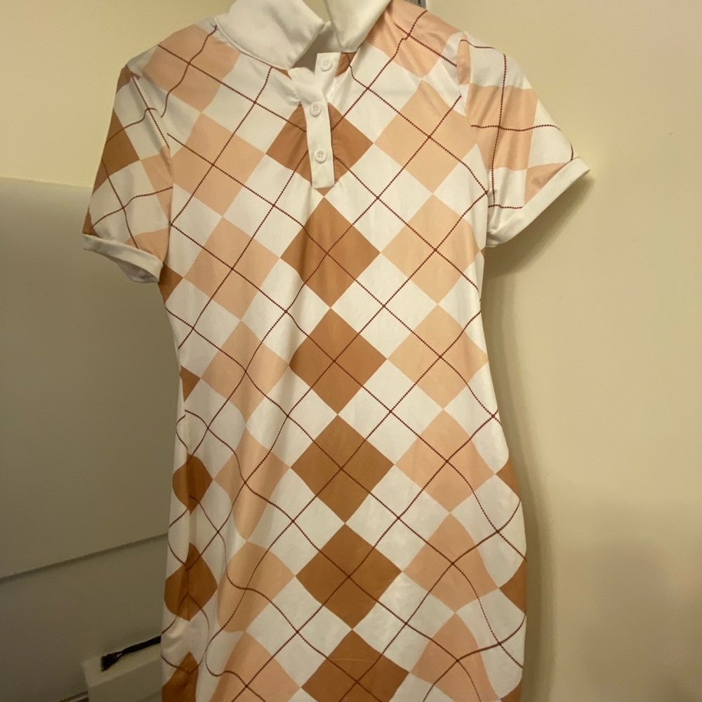 Stylish Argyle Polo Dress
